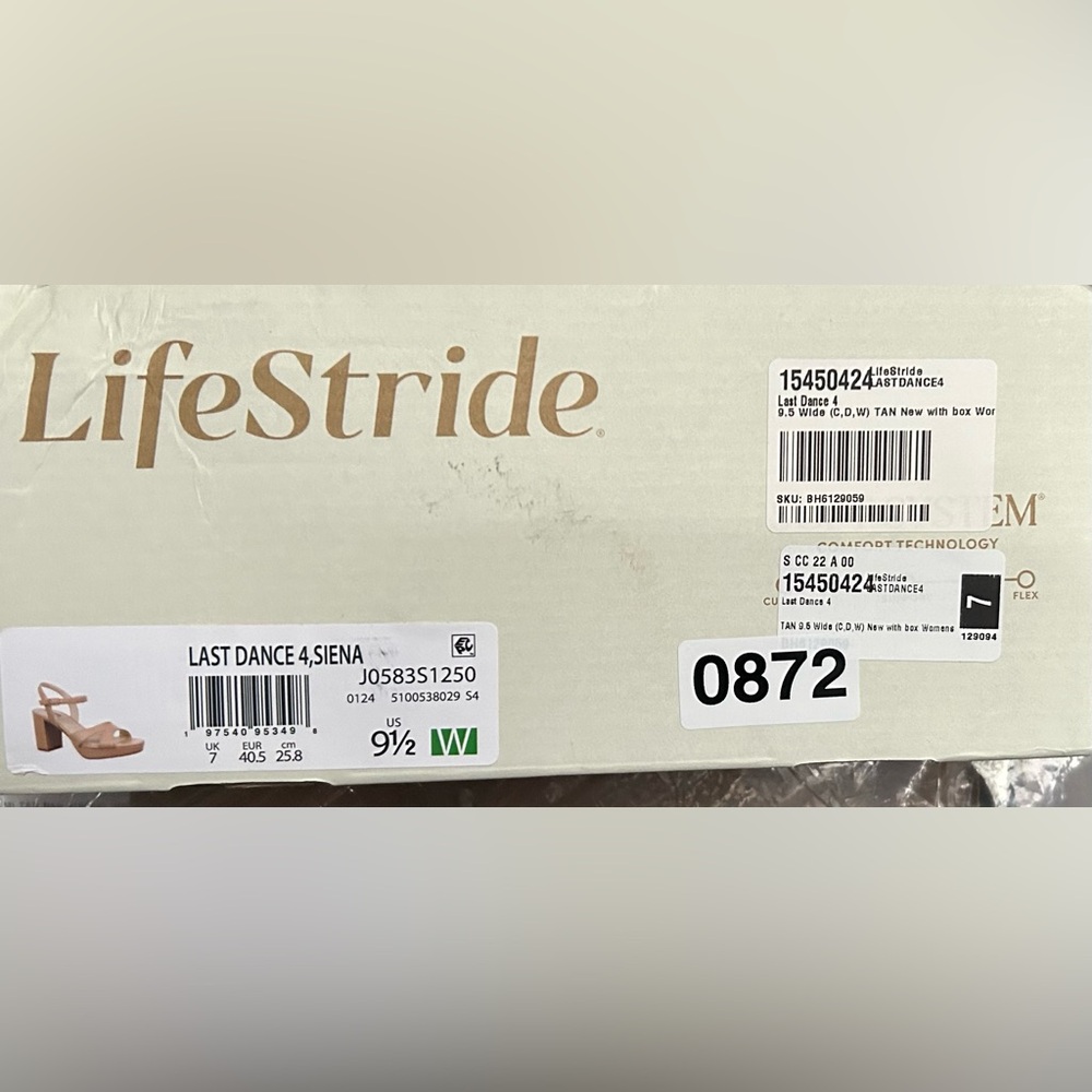 LifeStride Last Dance 4 Ankle Strap Tan Block Heels Women's Size 9.5W New in Box - Picture 6 of 6